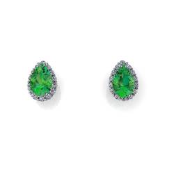 Emerald Green Pear Shaped Earrings