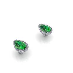 Emerald Green Pear Shaped Earrings
